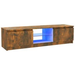 Meuble tv avec lumières led Chêne fumé 120x30x35,5 cm Vidaxl Chêne fumé