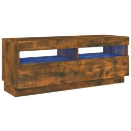 Meuble TV avec lumières LED Chêne fumé 100x35x40 cm vidaXL - Chêne fumé