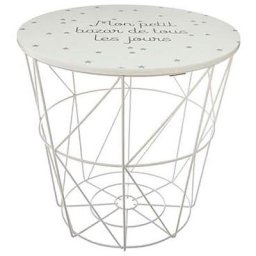 Panier de rangement enfant c. blanc 30x29,5 cm