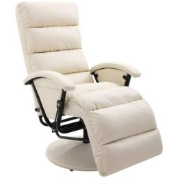Fauteuil inclinable tv Crème Similicuir Vidaxl Crème