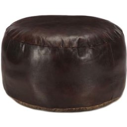 Pouf 60 x 30 cm Marron foncé Cuir véritable de chèvre Vidaxl Dark brown