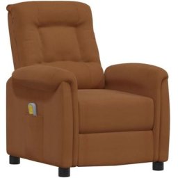Vidaxl - Fauteuil inclinable de massage Marron Tissu microfibre Marron