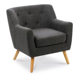 Fauteuil scandinave liv en tissu gris anthracite - Gris