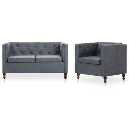 Vidaxl - Ensemble de canapés 2 pcs Revêtement en tissu Gris Grey