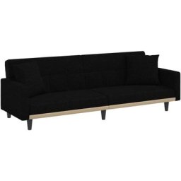 Vidaxl - Canapé-lit avec coussins noir tissu Noir