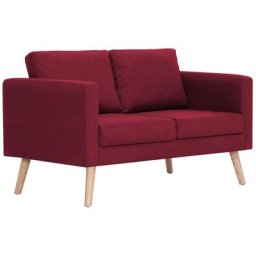 Canapé à 2 places Tissu Rouge bordeaux Vidaxl Red
