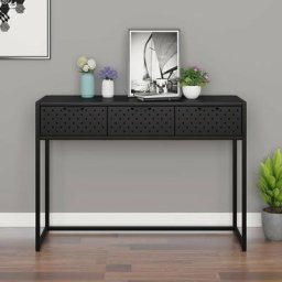 Table console Table d'entrée Bout de Canapé Noir 106x35x75 cm Acier 13302 - Noir