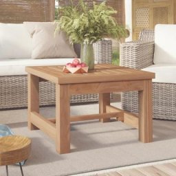 Elegant-Stil Table basse 45x45x30 cm Bois massif de teck,pour Salon/Jardin,Montage facile,6,1 Kg