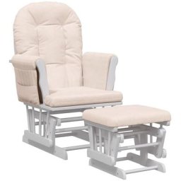 Chaise berçante avec repose-pied Rose clair Tissu Vidaxl Pink