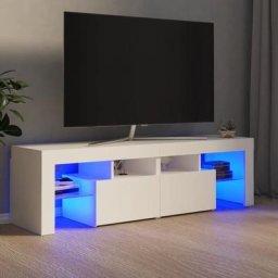 Meuble tv avec lumières led Blanc 140x36,5x40 cm
