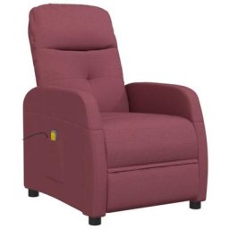 Fauteuil inclinable de massage Rouge bordeaux Tissu Vidaxl Rouge bordeaux