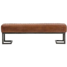 Made In Meubles - Banc d'entrée en cuir brun Jamy - Marron