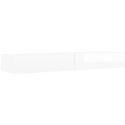 Meuble tv avec lumières led Blanc brillant 120x35x15,5cm Vidaxl High gloss white