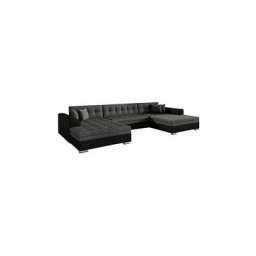 Canapé d'angle panoramique en u - convertible et réversible droit/gauche 6/7 places - tissu et