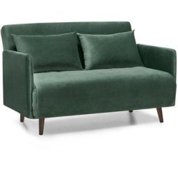 Drawer - Canapé convertible 2 places en velours - Belushi - Couleur - Vert forêt