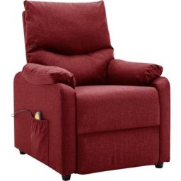 Fauteuil électrique de massage Bordeaux Tissu Vidaxl Rouge bordeaux