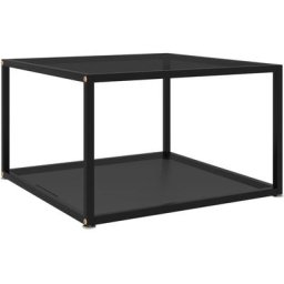 Table basse Noir 60x60x35 cm Verre trempé Vidaxl Noir