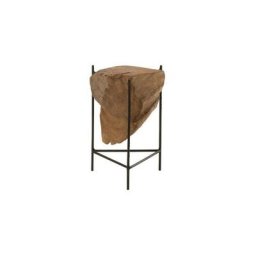 Table d'appoint teck massif foncé Arbi L 31 cm