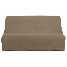 Soleil D'ocre - Housse de clic-clac unie 100% coton taupe 140x190 - Taupe