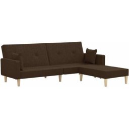 Vidaxl - Canapé-lit à 2 places avec repose-pied Marron Tissu Marron