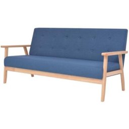 Maisonchic - Canapé fixe 3 places | Canapé scandinave Sofa Tissu Bleu 42506