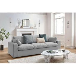 Canapé droit fixe Bobochic Canapé droit fixe 3 places belair Gris clair - Gris clair