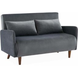 Canapé convertible 2 places scandinave - Panam - pieds bois, banquette, dossier inclinable en