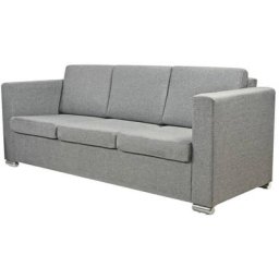 Vidaxl - Canapé à 3 places Tissu Gris clair Gris clair