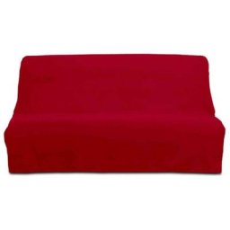 Soleil D'ocre - Housse de clic-clac unie 100% coton rouge 140x190 - Rouge