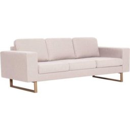 Vidaxl - Canapé à 3 places Tissu Crème Cream