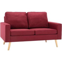 Vidaxl - Canapé à 2 places Rouge bordeaux Tissu Wine red