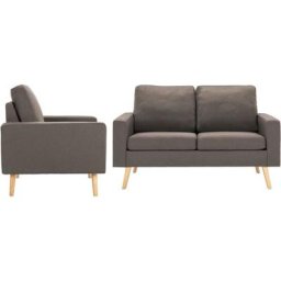 Ensemble de canapés 2 pcs Tissu Taupe vidaXL - Taupe