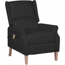 Vidaxl - Fauteuil de massage inclinable Noir Tissu Noir