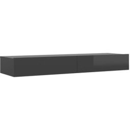 Meuble tv avec lumières led Gris brillant 120x35x15,5 cm Vidaxl High gloss grey
