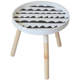 Table d'appoint table basse gigognes ronde blanc 40 x 40 cm géométrie
