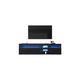 Liberté - Meuble tv led moderne noir, panneau lumineux Variable, l: 180cm
