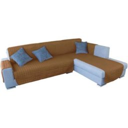 Housse de Canapé chaise longue canapé 4 sièges élégants réversibles adaptables aux deux côtés moka