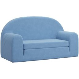 Vidaxl - Canapé pour enfants à 2 places Bleu Peluche douce Bleu