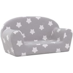 Canapé pour enfants à 2 places Gris clair étoiles Peluche douce