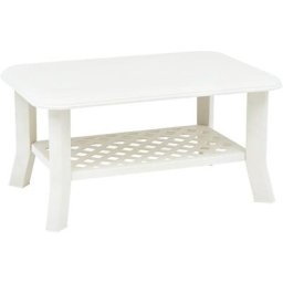 Kalisse - Elegant-Stil Table basse Blanc 90 x 60 x 46 cm Plastique,pour Salon/Jardin,Montage