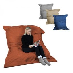 Pouf géant xxl, fauteuil d'intérieur déhoussable - 150 x 180 cm - Sherpa - Terracotta Vivezen