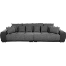 Grand Canapé 3 Places en Tissu Gris Foncé avec Assise Spacieuse et Ultra Confortable Design