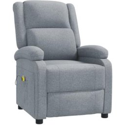 Fauteuil inclinable de massage Gris clair Tissu Vidaxl Gris clair