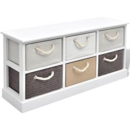 Vidaxl - Banc de rangement 6 tiroirs Bois Multicolore