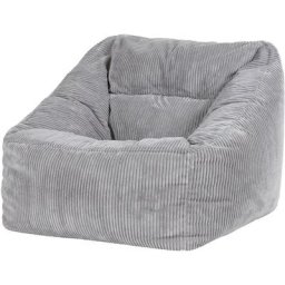 Pouf Fauteuil en Velours Côtelé Morgan, xxl Pouf Geant pour Salon, Pouf Poire Adultes, Gris - Gris