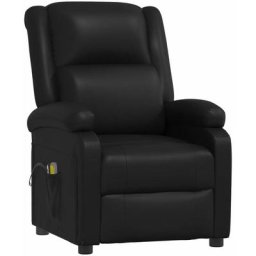 Fauteuil électrique de massage Noir Similicuir vidaXL - Noir