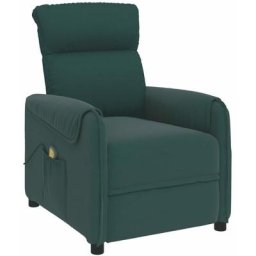 Fauteuil de massage inclinable Vert foncé Tissu Vidaxl Vert foncé
