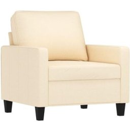Fauteuil Crème 60 cm Tissu Vidaxl Crème