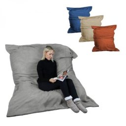 Pouf géant xxl, fauteuil d'intérieur déhoussable - 150 x 180 cm - Sherpa - Gris clair Vivezen Gris