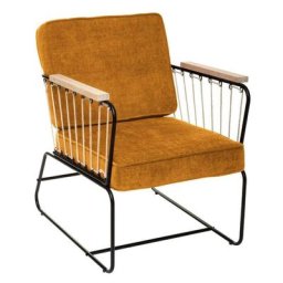 Atmosphera - Fauteuil anzio tissu chenille ocre - jaune